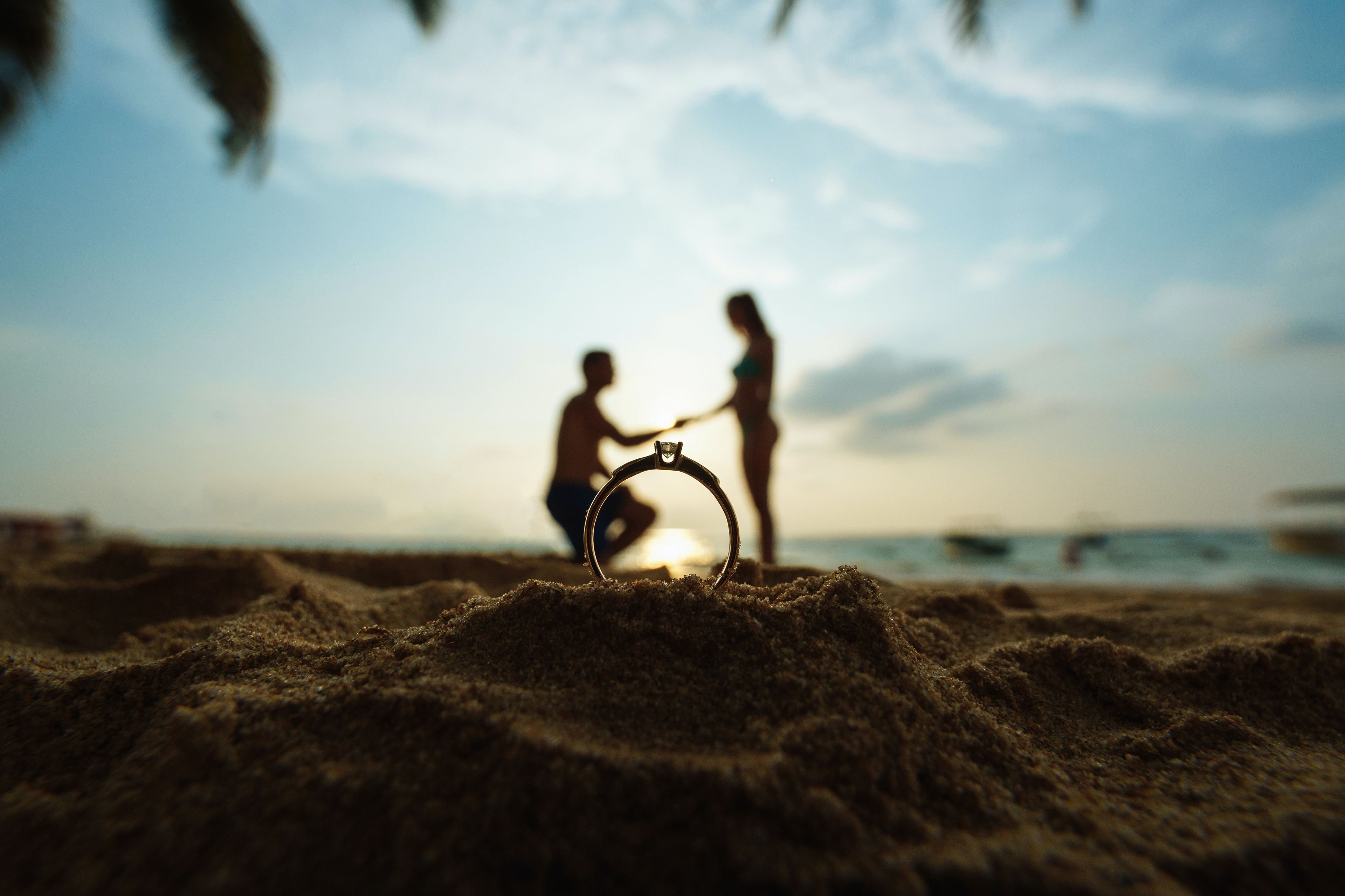 Hochzeitsreisen, Antrag am Strand